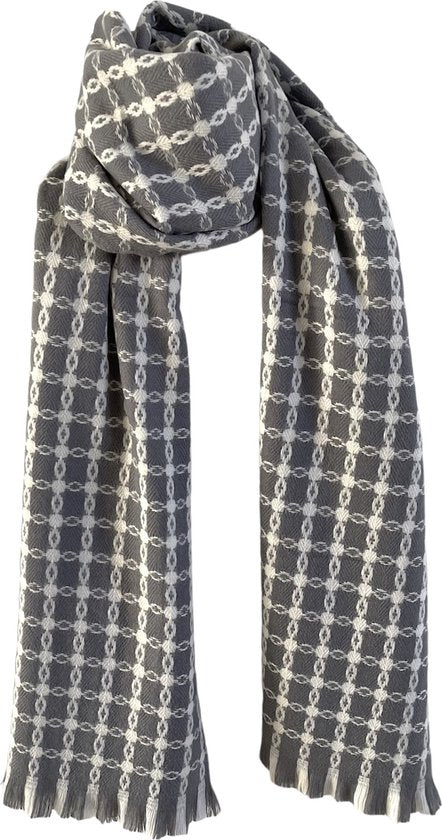 Checkered Chain-Link Shawl 190x70 cm