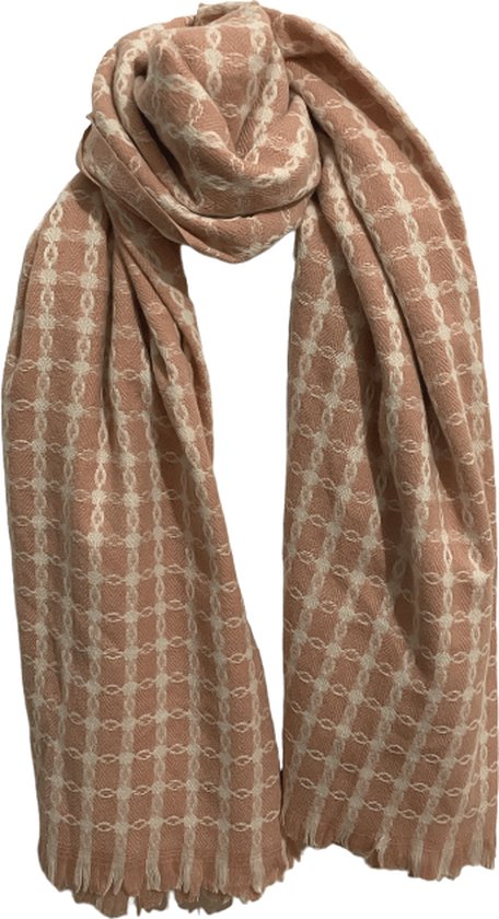 Checkered Chain-Link Shawl 190x70 cm