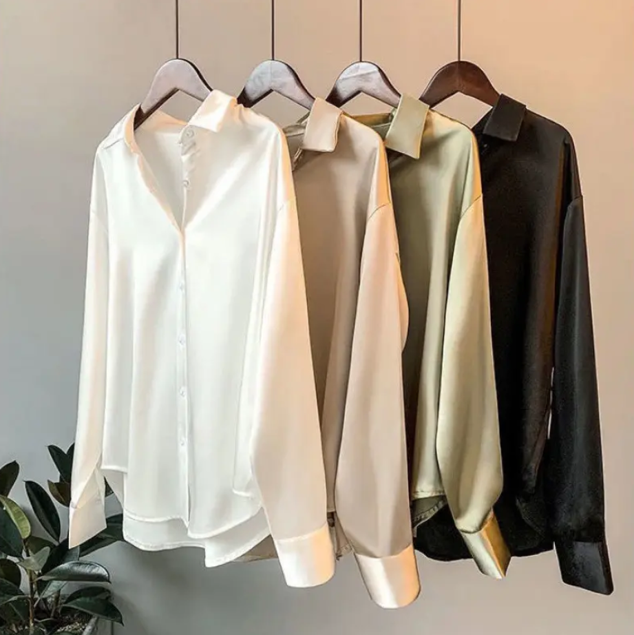 Satin Shirts Long Sleeves