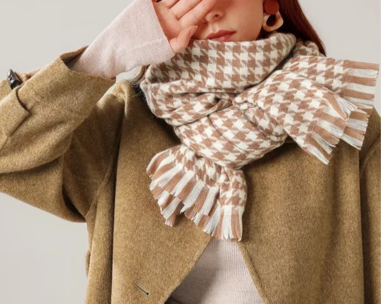 Checkered Chain-Link Shawl 190x70 cm