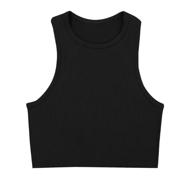 Ribgebreide Crop Tanktop