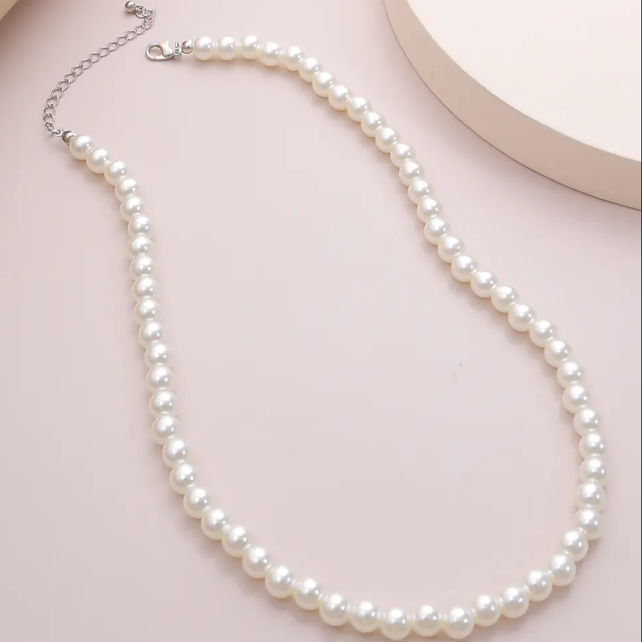 Pearl Necklace & Earrings