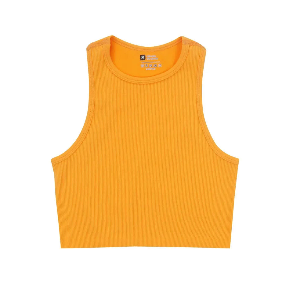 Ribgebreide Crop Tanktop