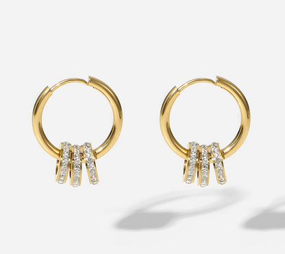 Boucles d'oreilles plaquées or 18 carats