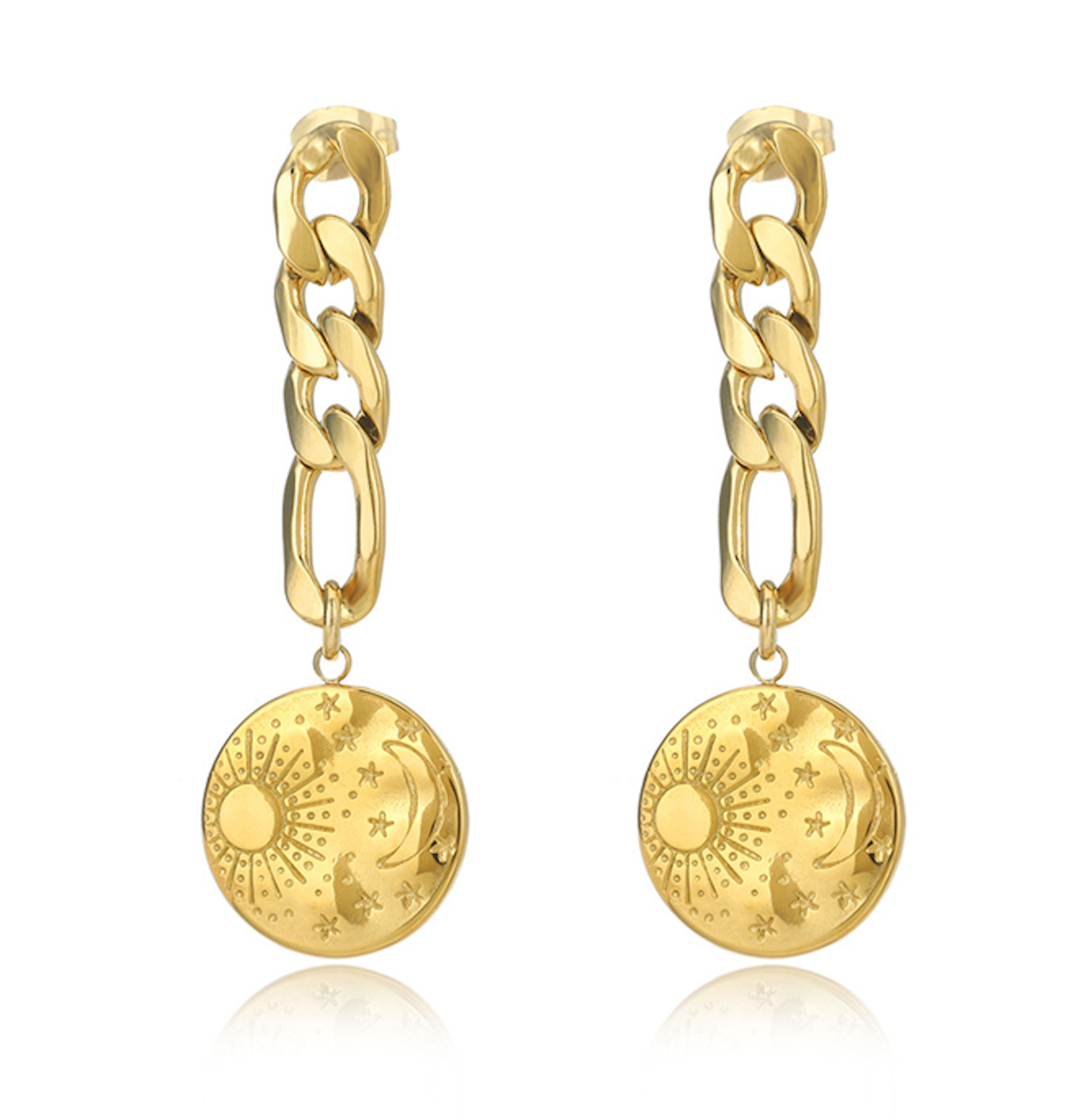 Boucles d'oreilles plaquées or 18 carats