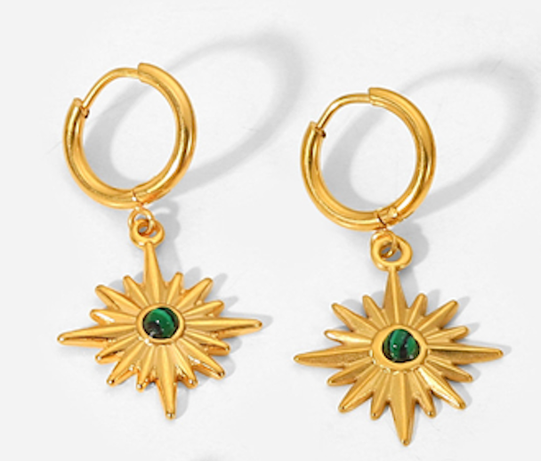 Boucles d'oreilles plaquées or 18 carats