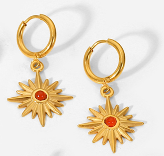 Boucles d'oreilles plaquées or 18 carats